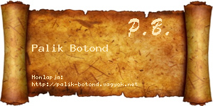 Palik Botond névjegykártya